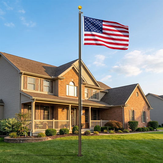 Super Tough 20ft Aluminum Sectional Residential Flagpole Kit - Bronze - Secondary Image - United States Flag Store Super Tough 20ft Aluminum Sectional Residential Flagpole Kit - Bronze