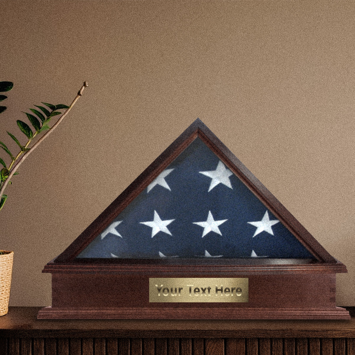 Roosevelt Burial Flag Display Case & Pedestal for 5' x 9.5' Flag