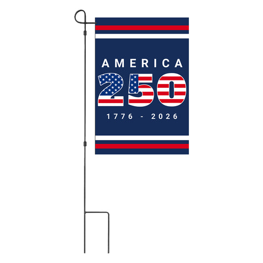 USA 250th Anniversary 12x18 USA 250th Anniversary 12x18" Polyester Garden Flag with Blue Background