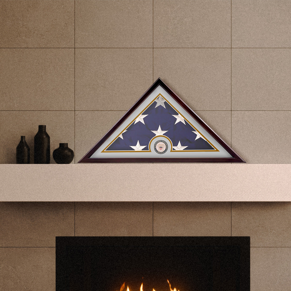 Veteran Flag Display Case with Matte Frame