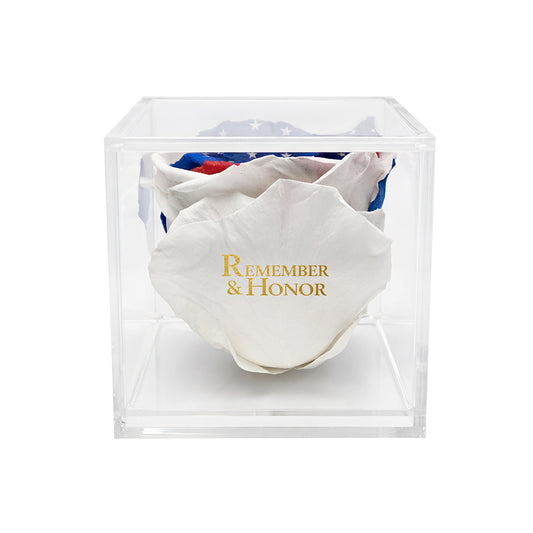 Americana Remember & Honor Forever Stemless Rose – 100% Real - Secondary Image - United States Flag Store Americana Remember & Honor Forever Stemless Rose – 100% Real