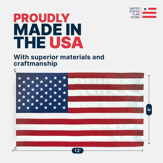 Valley Forge Koralex II 8ft x 12ft Spun Polyester American Flag - Secondary Image - United States Flag Store Valley Forge Koralex II 8ft x 12ft Spun Polyester American Flag