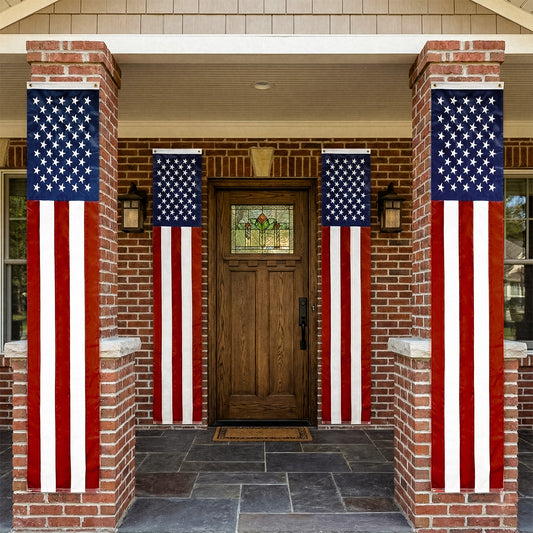 Super Tough 20inch x 8ft US Flag Pulldown - High Tech Shiny Knit