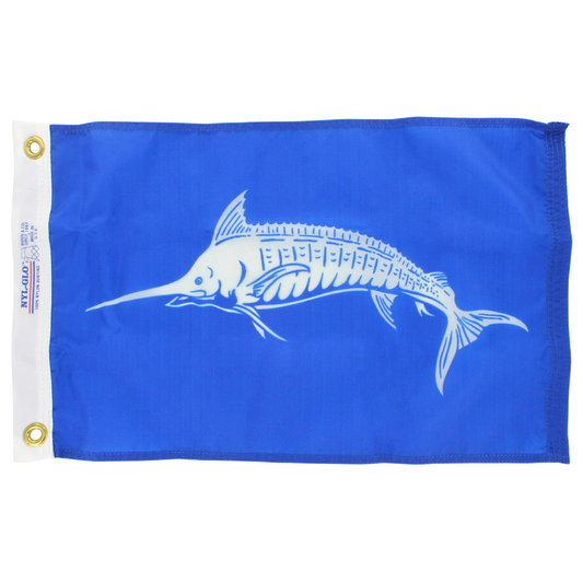 12in x 18in Nylon White Marlin Flag