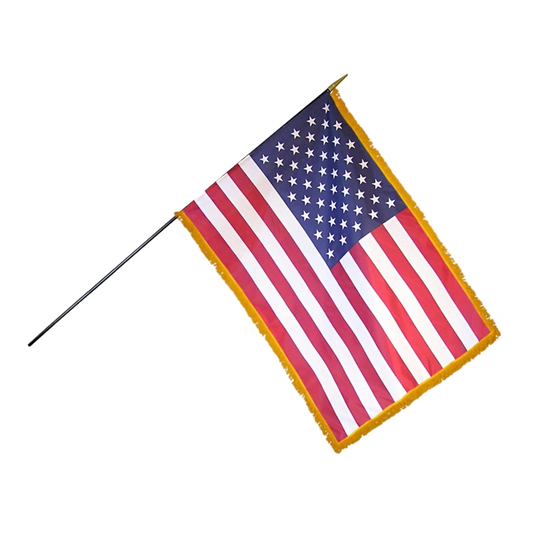 16in x 24in US Mounted Fringed Stick Flag