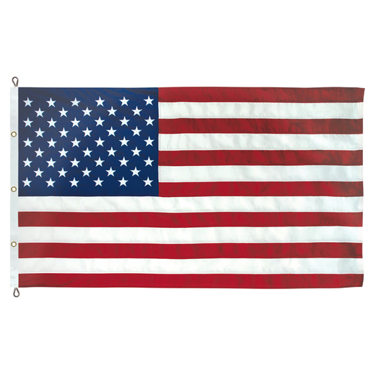 American flag with stars and stripes on a white background