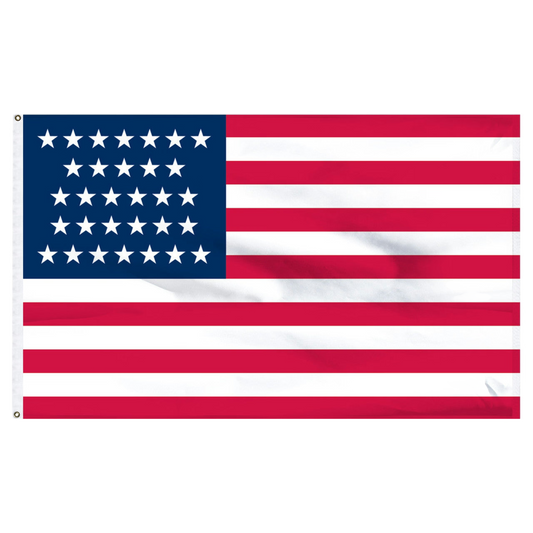 American flag with 31 stars and 13 stripes on a white background