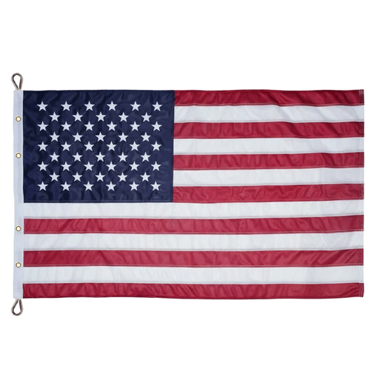 American flag with stars and stripes on a white background