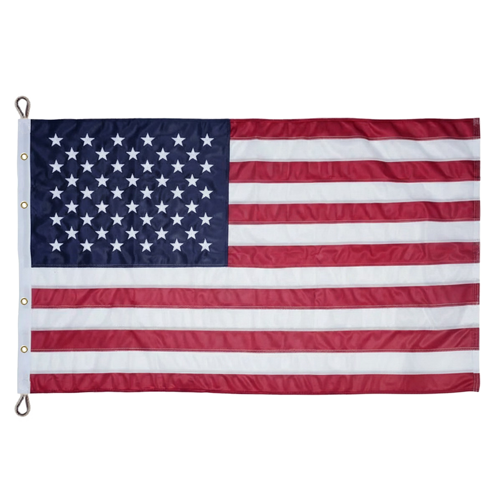 American flag with stars and stripes on a white background