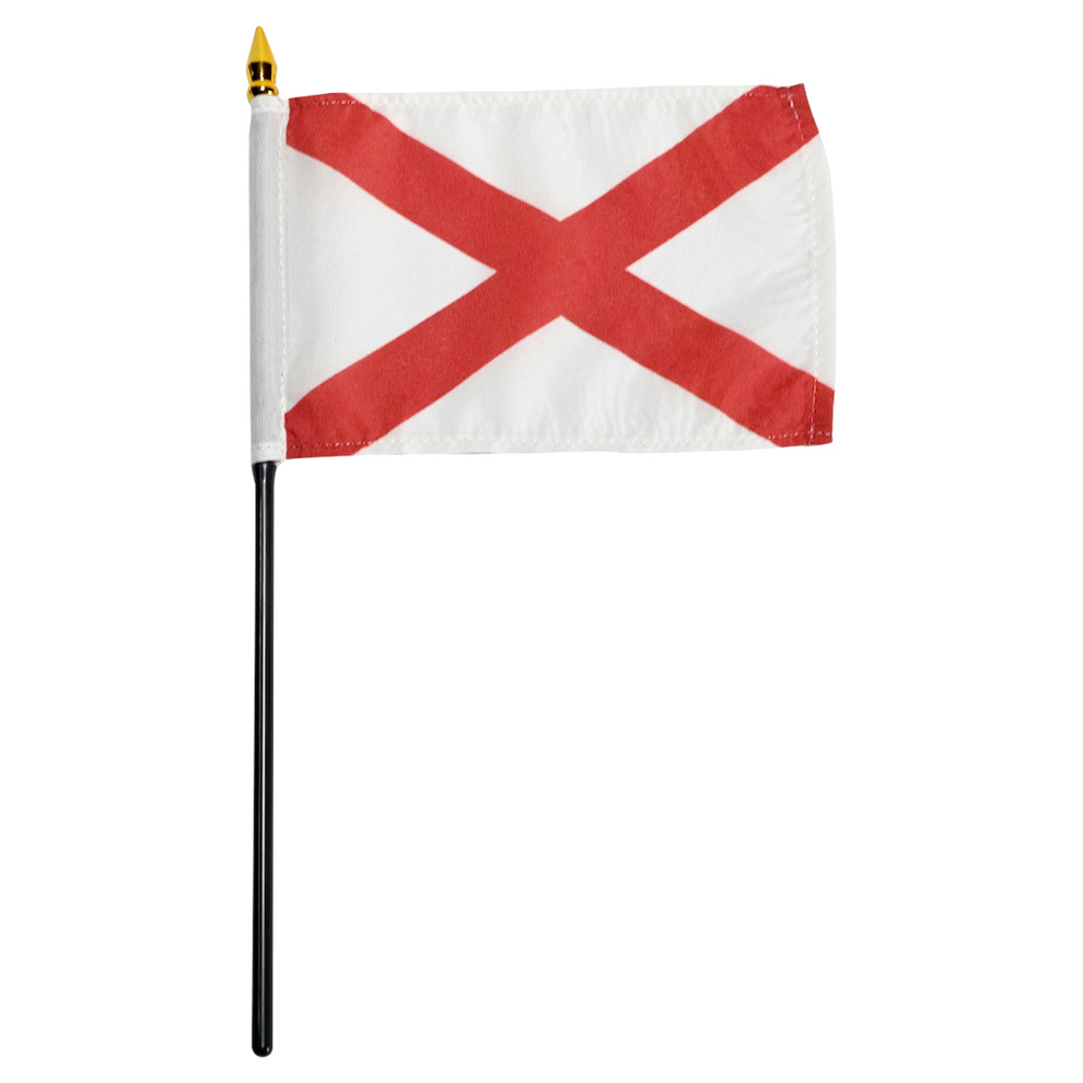 White Alabama state flag with two red diagonal stipes forming an 'X'