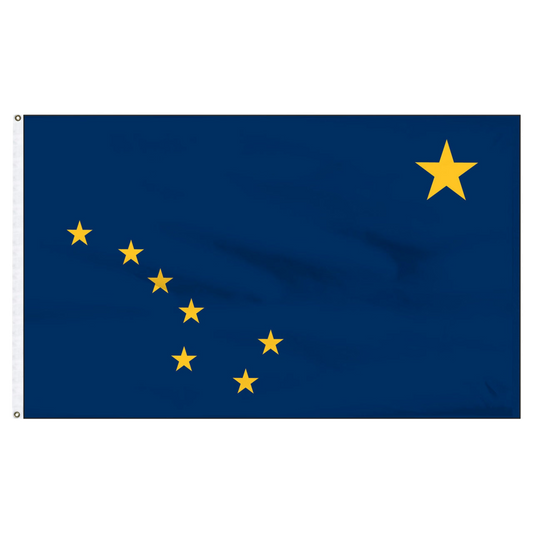 Alaska state flag: gold Big Dipper and North Star on a blue field.