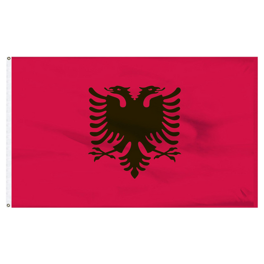 Albania red flag with a black double-headed eagle emblem on a red background