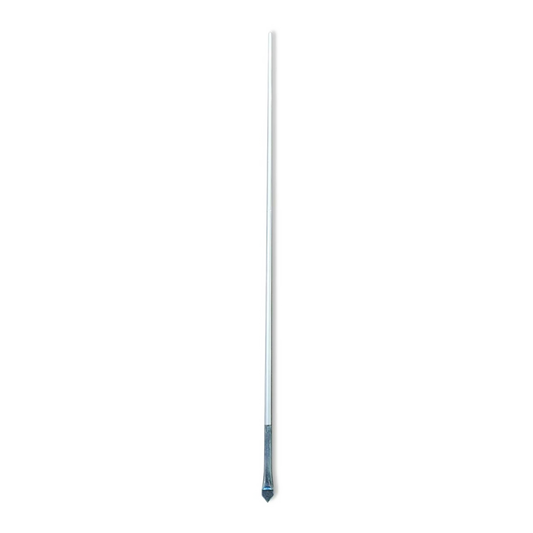 A white residential flagpole on a white background