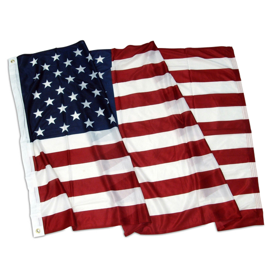 American flag with stars and stripes on a white background
