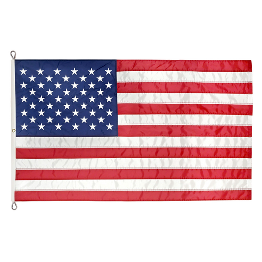 American flag with stars and stripes on a white background