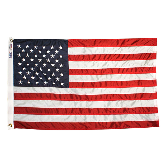 American flag with stars and stripes on a white background