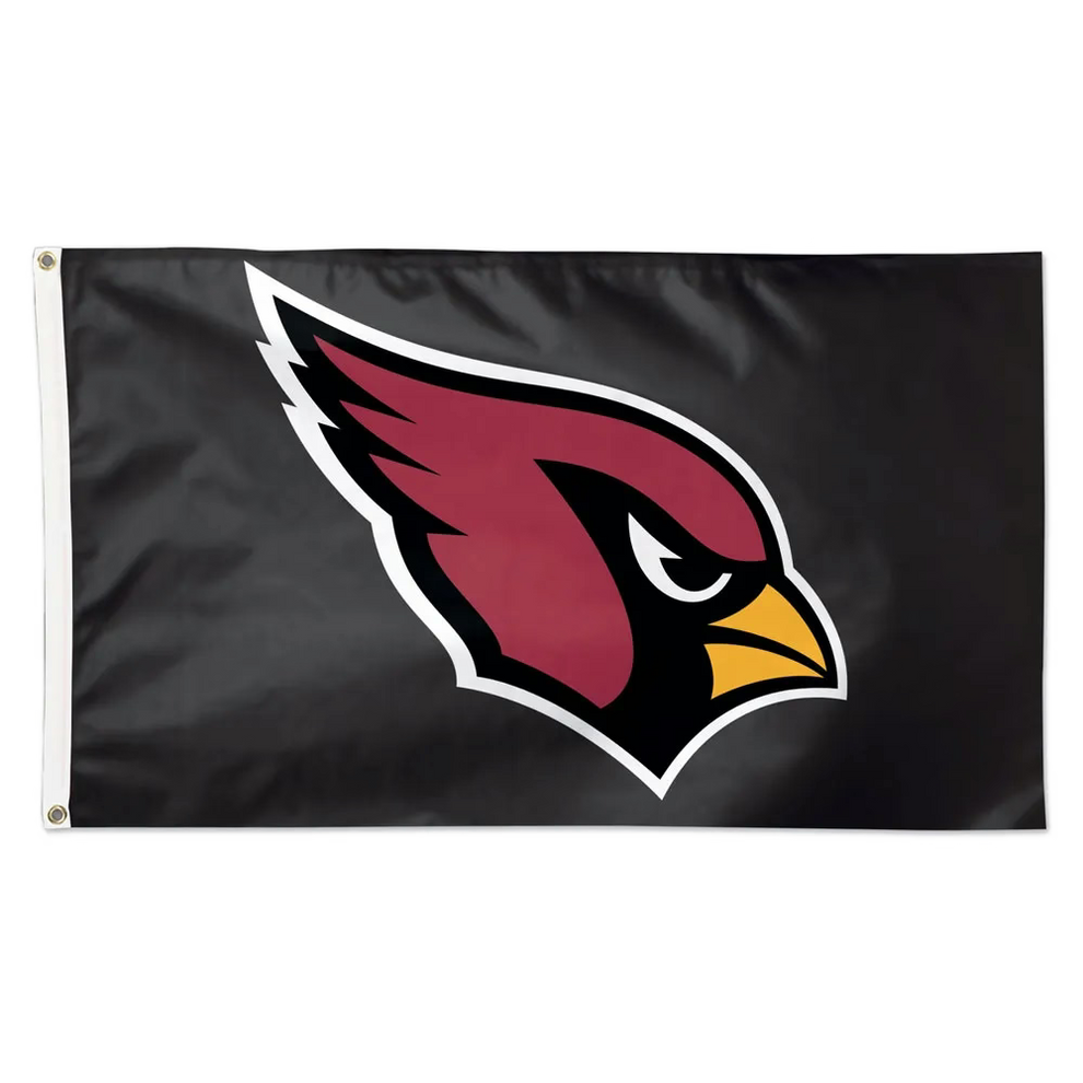 Black Arizona Cardinals flag with red cardinal