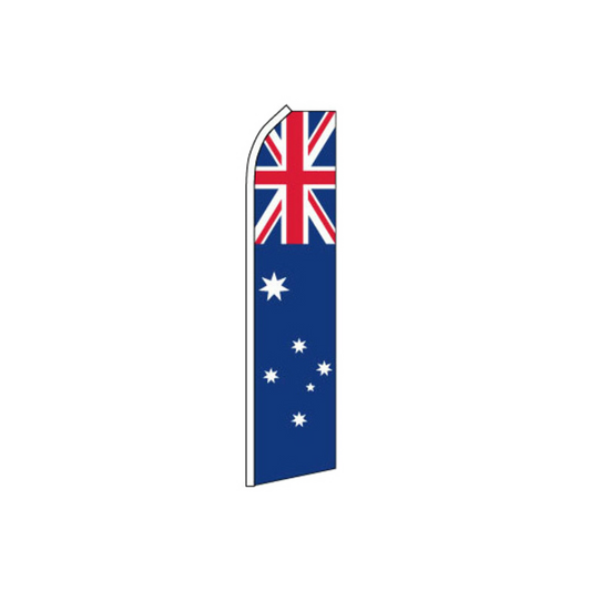Swooper flag with Australian flag design on a white background