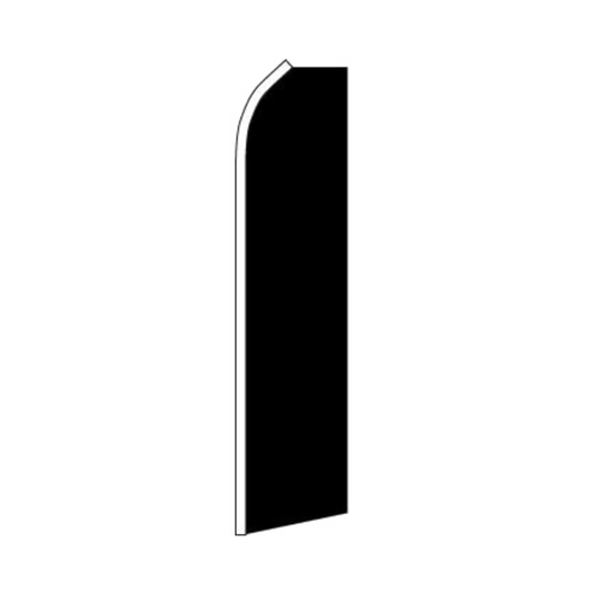 Black swooper flag on a white background
