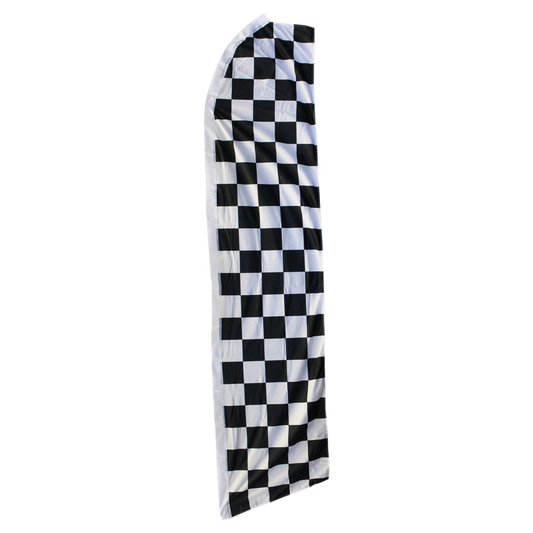 Black & White Checkered Swooper Flag - 11.5ft x 2.5ft