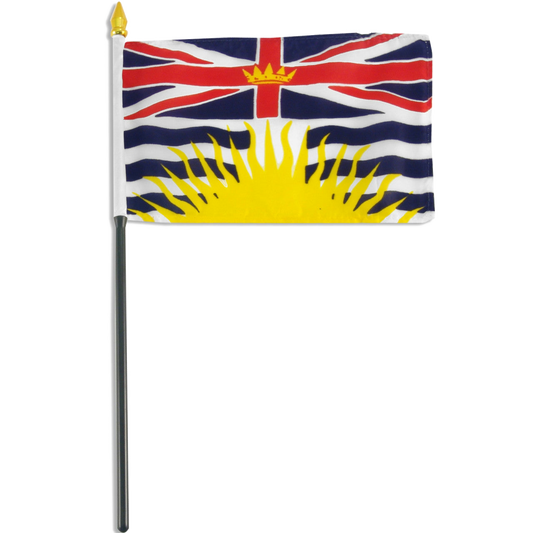 Flag of British Columbia with a Union Jack design on a white background