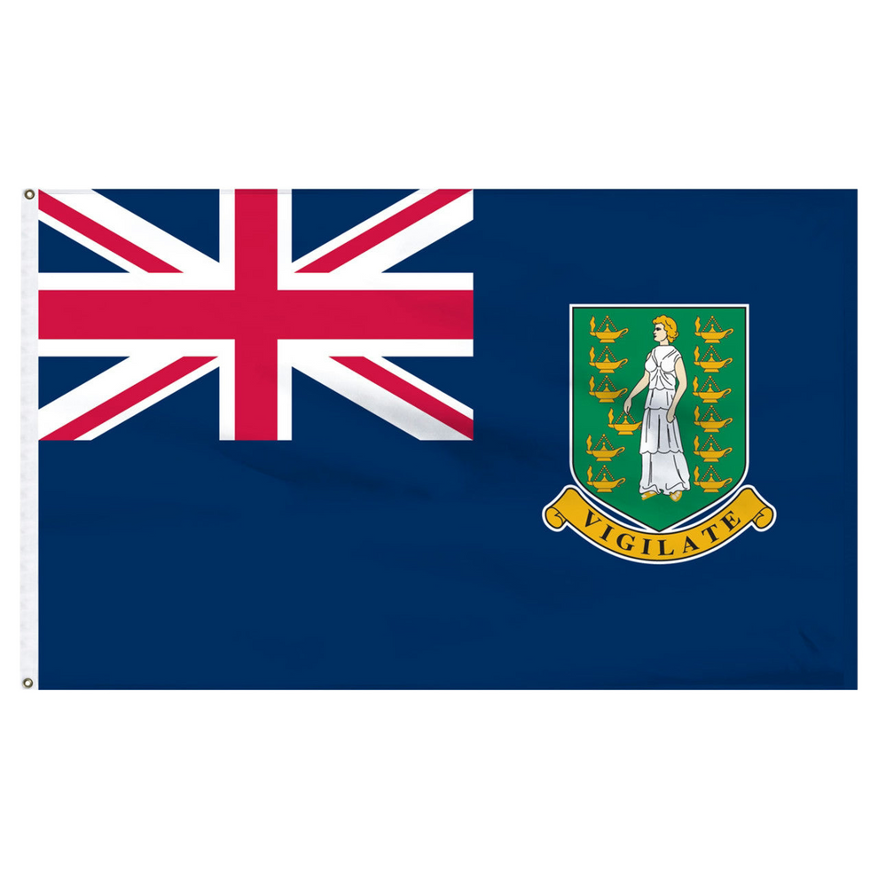 British Virgin Islands flag with a shield and Union Jack