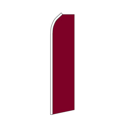 Red swooper flag with a white border on a white background