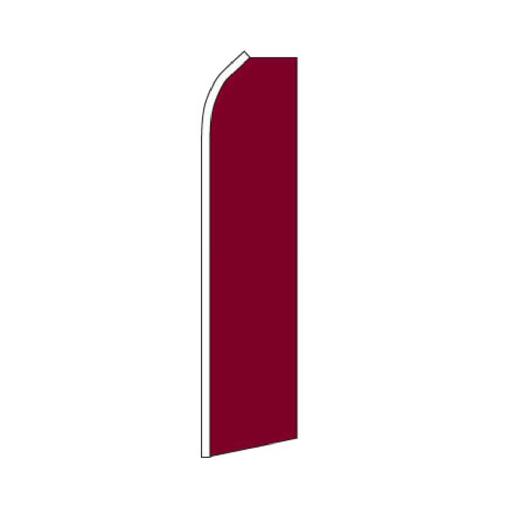 Red swooper flag with a white border on a white background