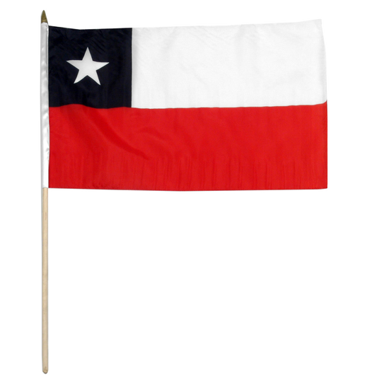 Chile national flag with white and red stripe and a blue square with a white star
