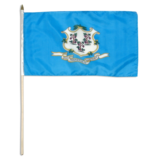 Flag of Connecticut with coat of arms on a blue background