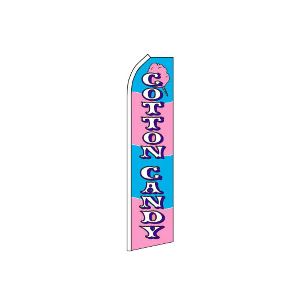 Cotton candy-themed vertical flag with pink and blue design on a white background