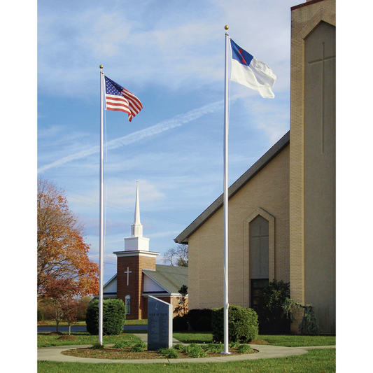 Estate Series 20ft Commercial Flagpole - .125in Wall Thickness - 3in Butt Diameter