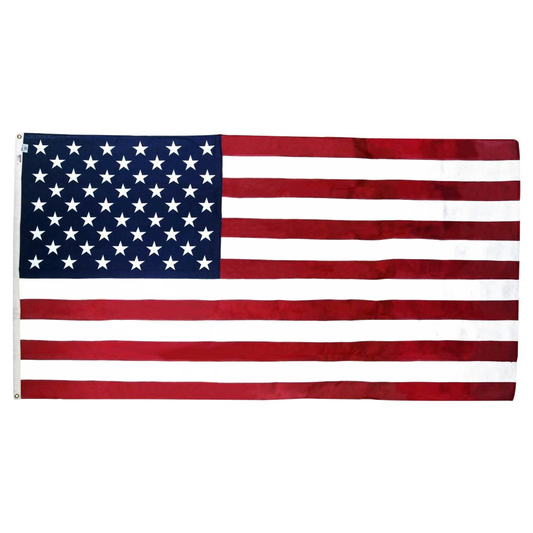 American flag with stars and stripes on a white background