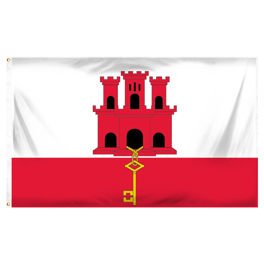 Gibraltar Flag 3ft x 5ft Printed Polyester