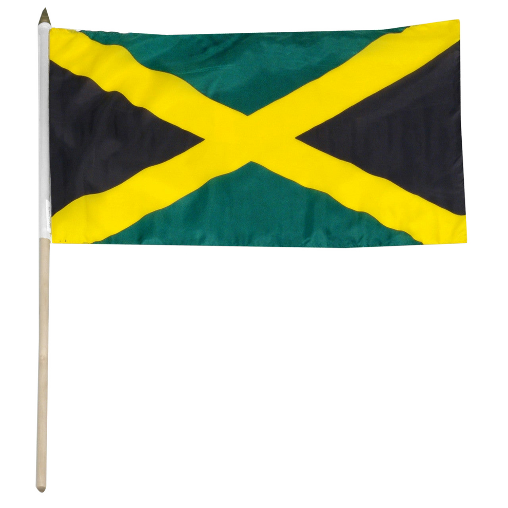 Jamaican flag on a white background