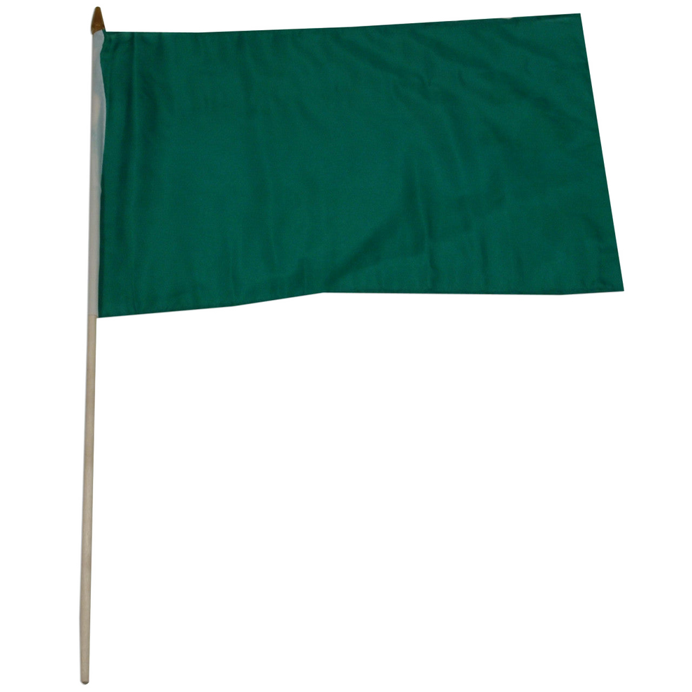Green flag on a white background