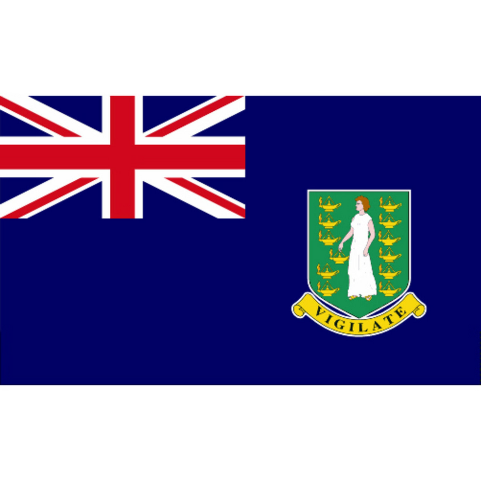 British Virgin Islands flag with a shield and Union Jack