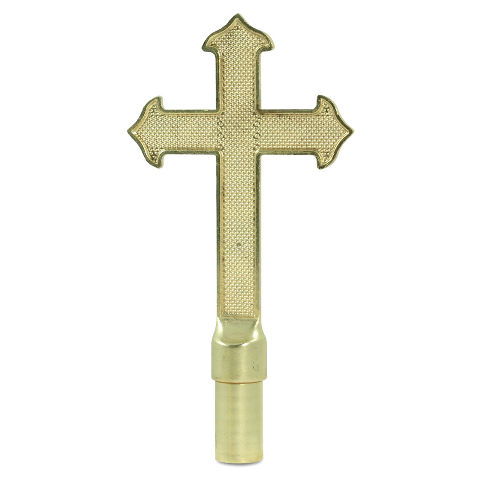 Gold plated cross flagpole finial