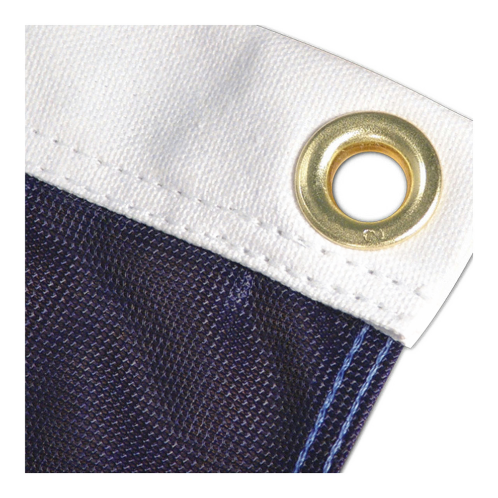 Close up of the fabric and gromet of an American flag