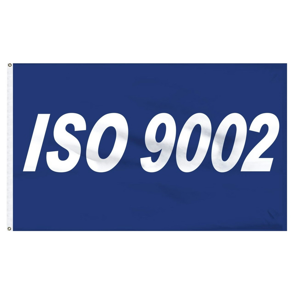 ISO 9002 blue flag