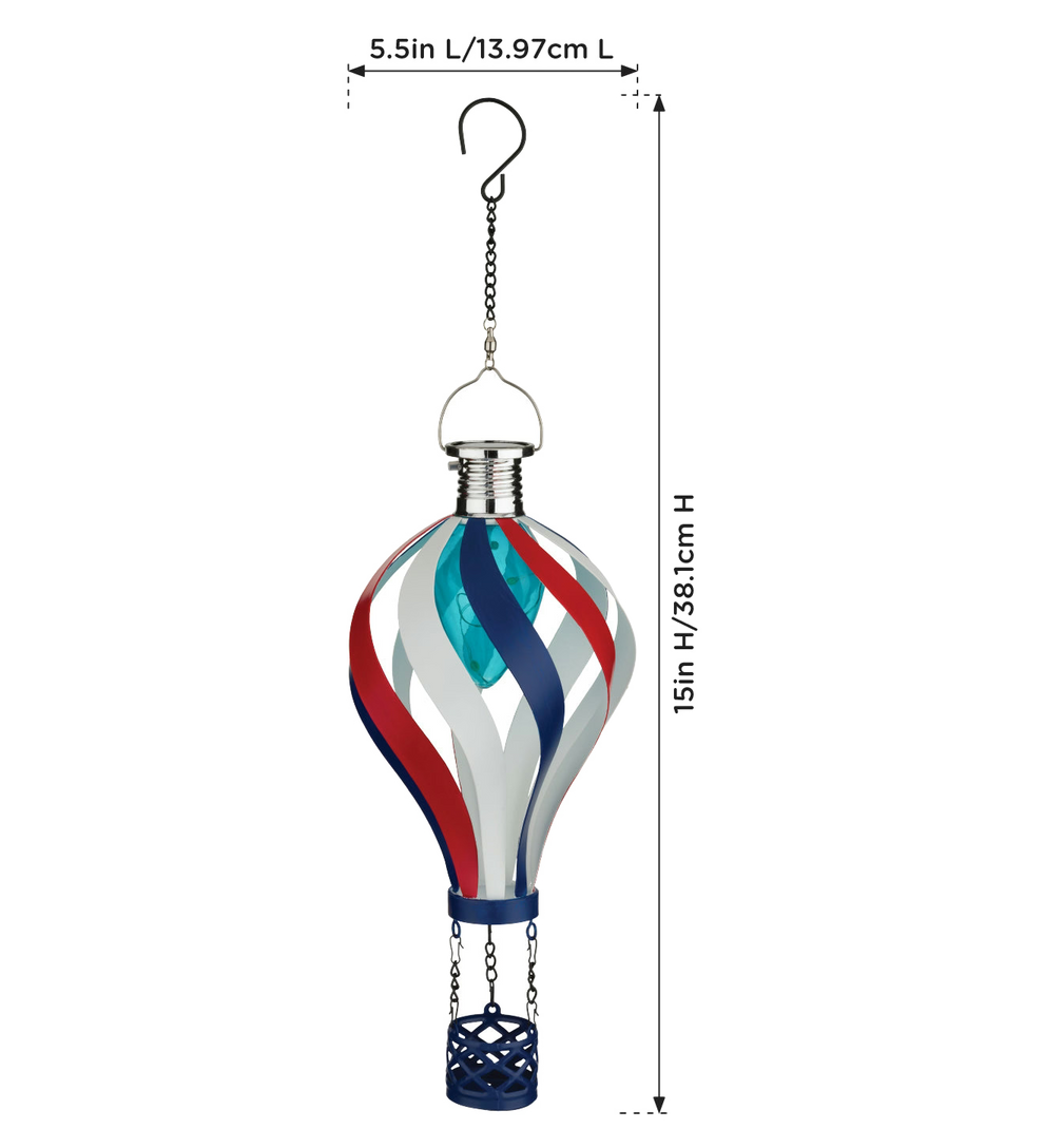Patriotic lantern with dimensions on a white background