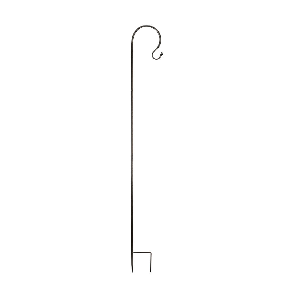 Black metal garden flagpole on a white background