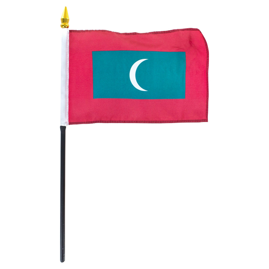Flag of Maldives on a small black stick.