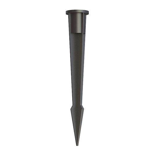 Black metal stake on a white background