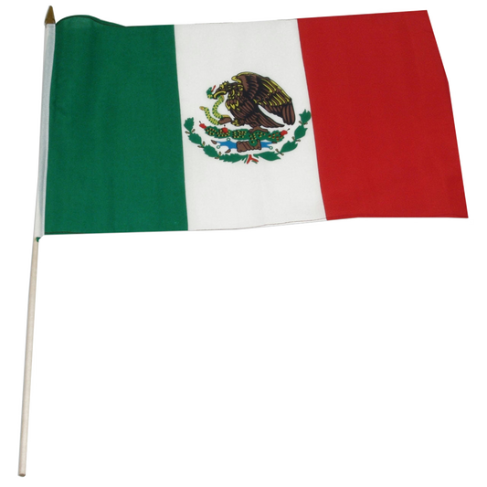 Mexican flag on a white background