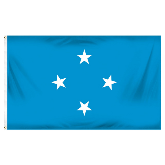 Micronesia blue flag with four white stars on a plain background