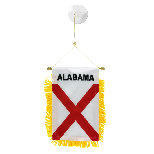 Small flag with 'Alabama' text on a white background