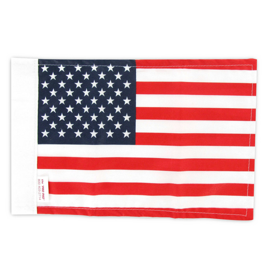 A small American flag on a white background