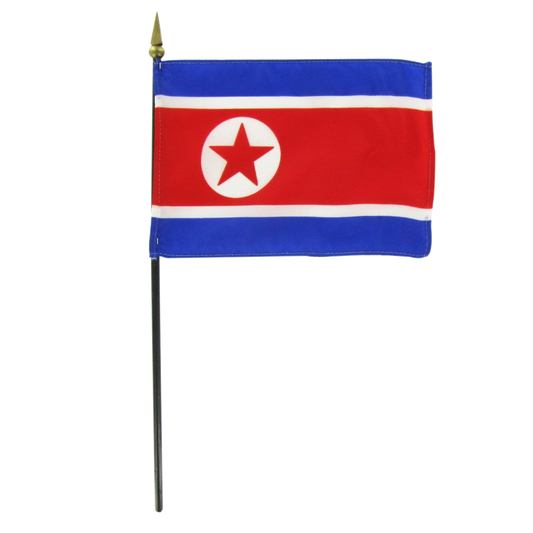 North Korean flag on a white background