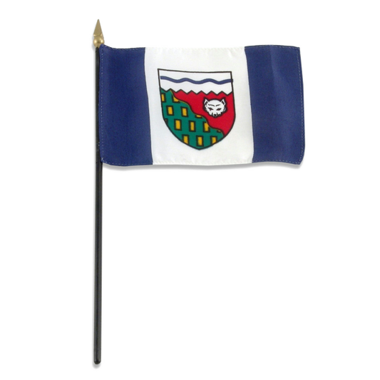 Flag of the Northwest Territories on a small black stick.